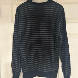 Unisex Black and Gray Striped Sweater